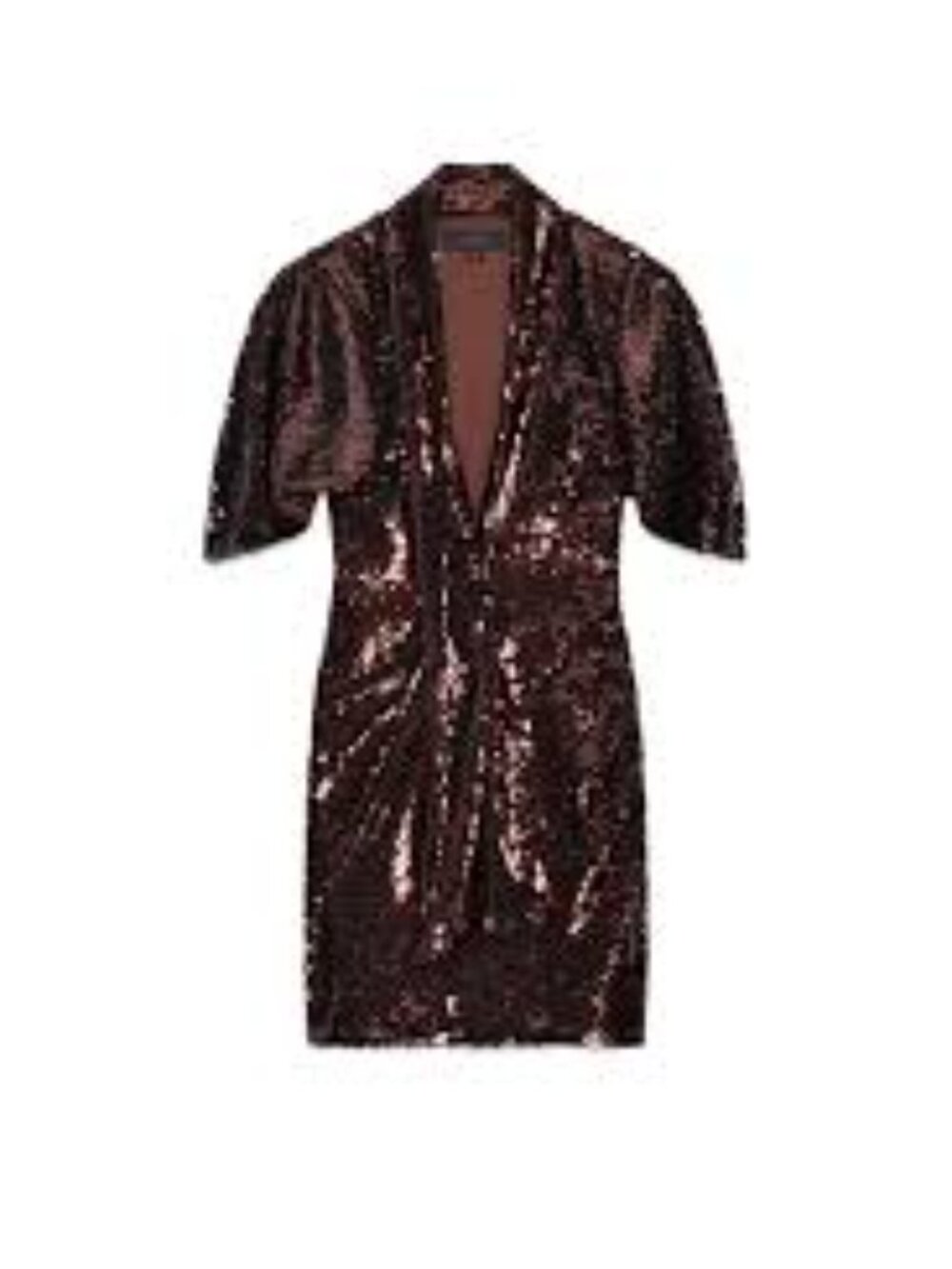 NWOT Zara Copper-Brown Sequin Mini Dress - Size Medium